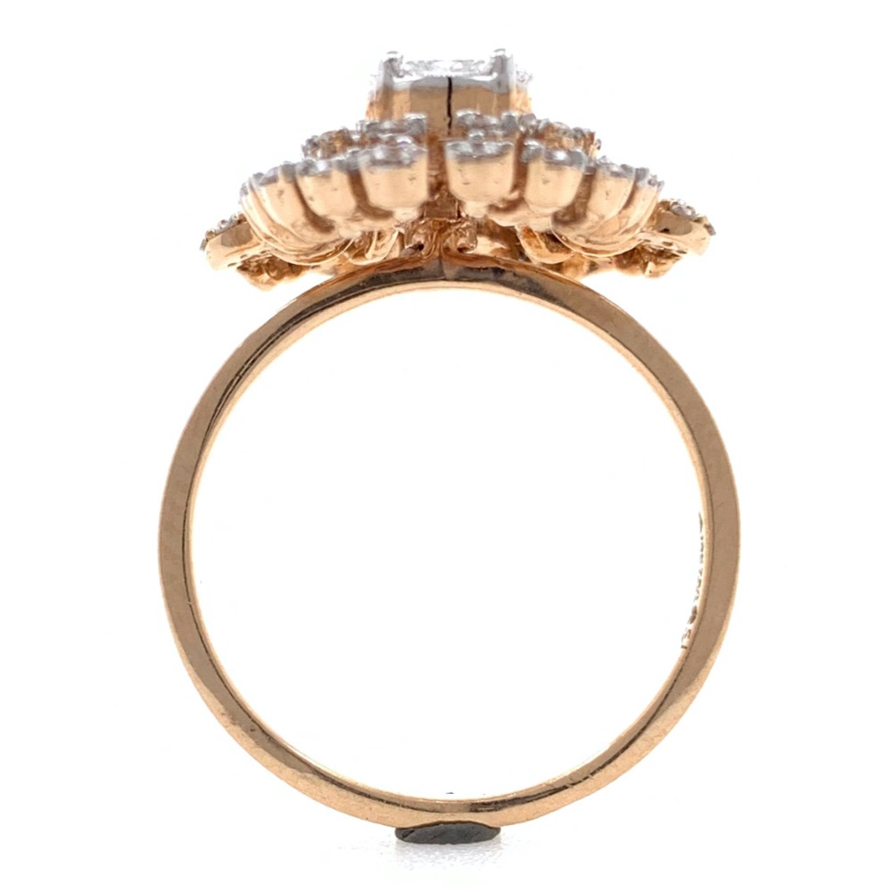 18kt / 750 rose gold solitaire look designer ladies ring 9lr81 - Image 5