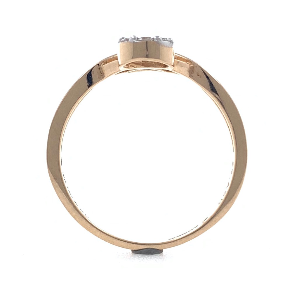 18kt / 750 rose gold dual solitaire look diamond ladies ring 9lr58 - Image 5
