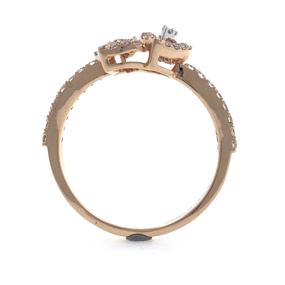 18kt / 750 rose gold tear drop diamond ladies ring 9lr38 - Image 5