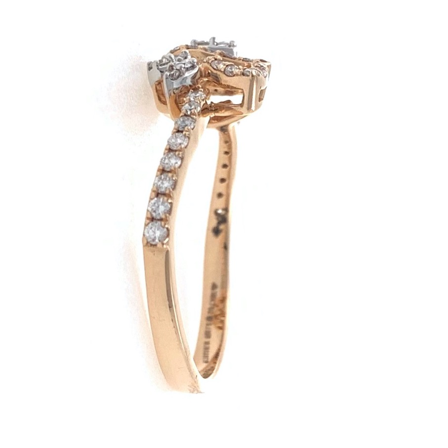 18kt / 750 rose gold tear drop diamond ladies ring 9lr38 - Image 4