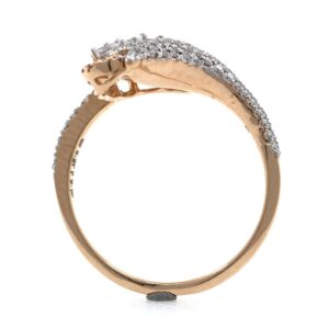 18kt / 750 rose gold fancy micro set diamond ladies ring 9lr17