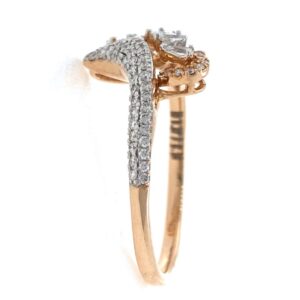 18kt / 750 rose gold fancy micro set diamond ladies ring 9lr17