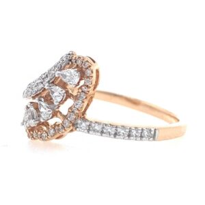 18kt / 750 rose gold fancy micro set diamond ladies ring 9lr17