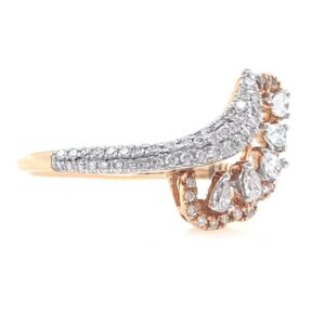 18kt / 750 rose gold fancy micro set diamond ladies ring 9lr17