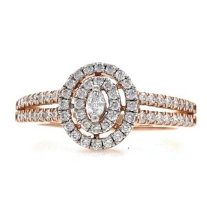 18kt / 750 rose gold contemporary diamond ladies ring 9lr10