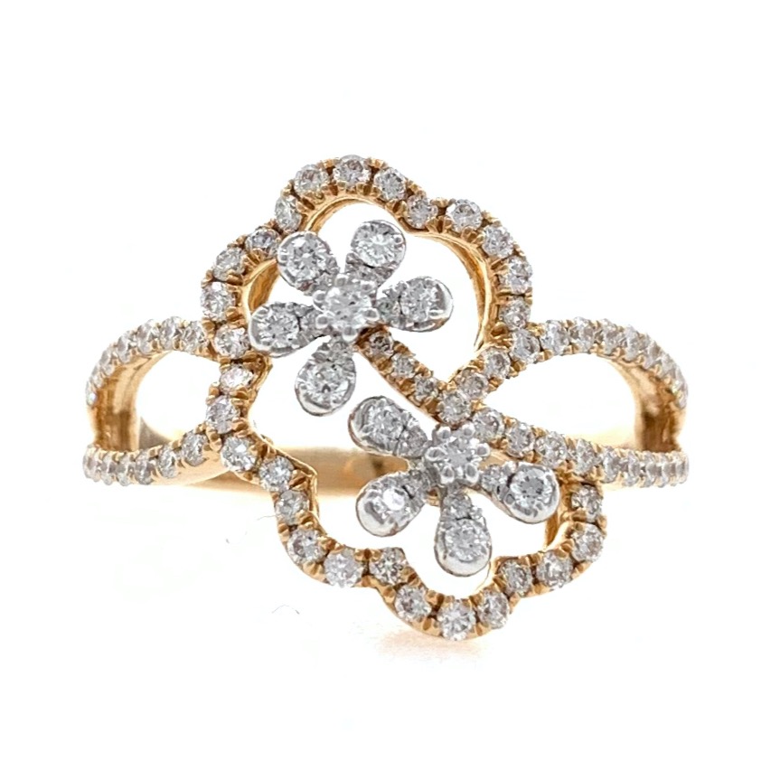 18kt / 750 rose gold fancy diamond ladies ring 9lr4