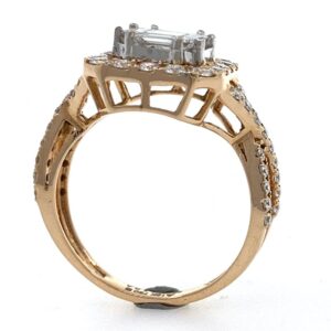 18kt / 750 rose gold solitaire look wedding diamond ring 8lr294