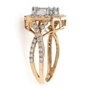 18kt / 750 rose gold solitaire look wedding diamond ring 8lr294
