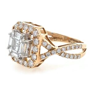 18kt / 750 rose gold solitaire look wedding diamond ring 8lr294