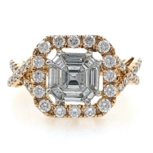 18kt / 750 rose gold solitaire look wedding diamond ring 8lr294