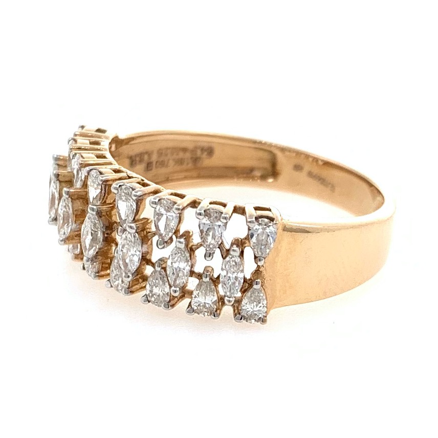 18kt / 750 rose gold fancy band diamond ladies ring 8lr293 - Image 3