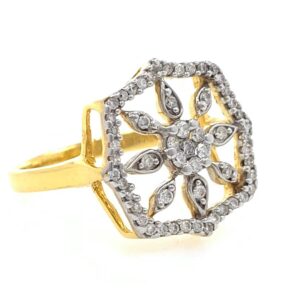 18kt / 750 yellow gold sun inspired diamond ring 8lr292
