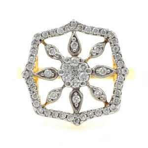 18kt / 750 yellow gold sun inspired diamond ring 8lr292