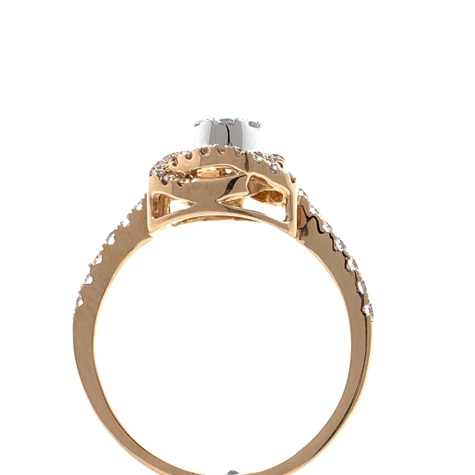 18kt / 750 rose gold solitaire look diamond ring for women 8lr239 - Image 5