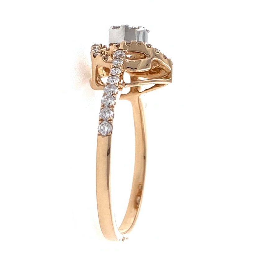 18kt / 750 rose gold solitaire look diamond ring for women 8lr239 - Image 4