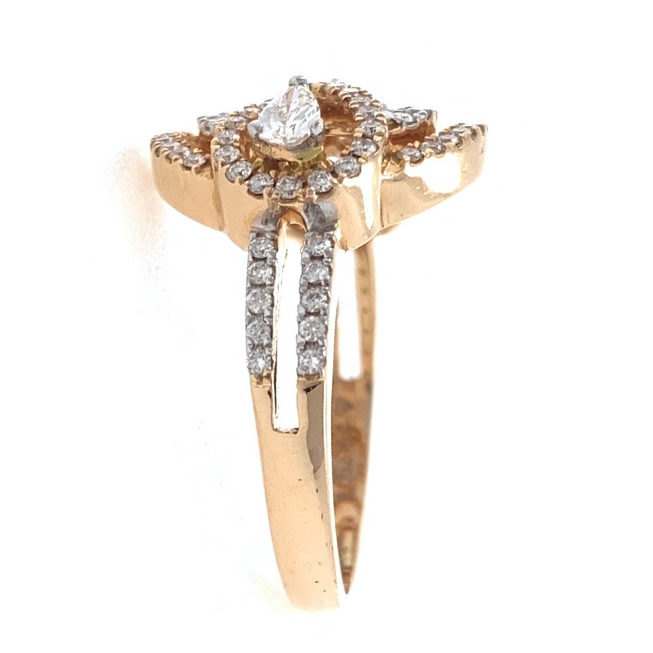 18kt / 750 rose gold micro set diamond ring for ladies 8lr235 - Image 4