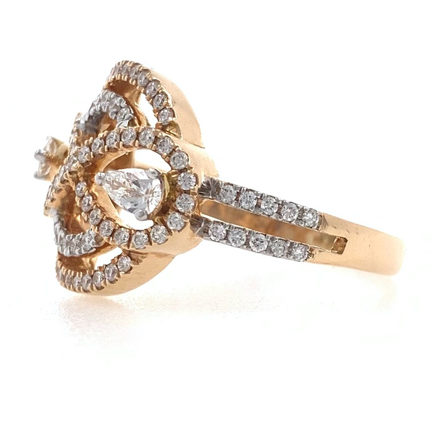 18kt / 750 rose gold micro set diamond ring for ladies 8lr235 - Image 3