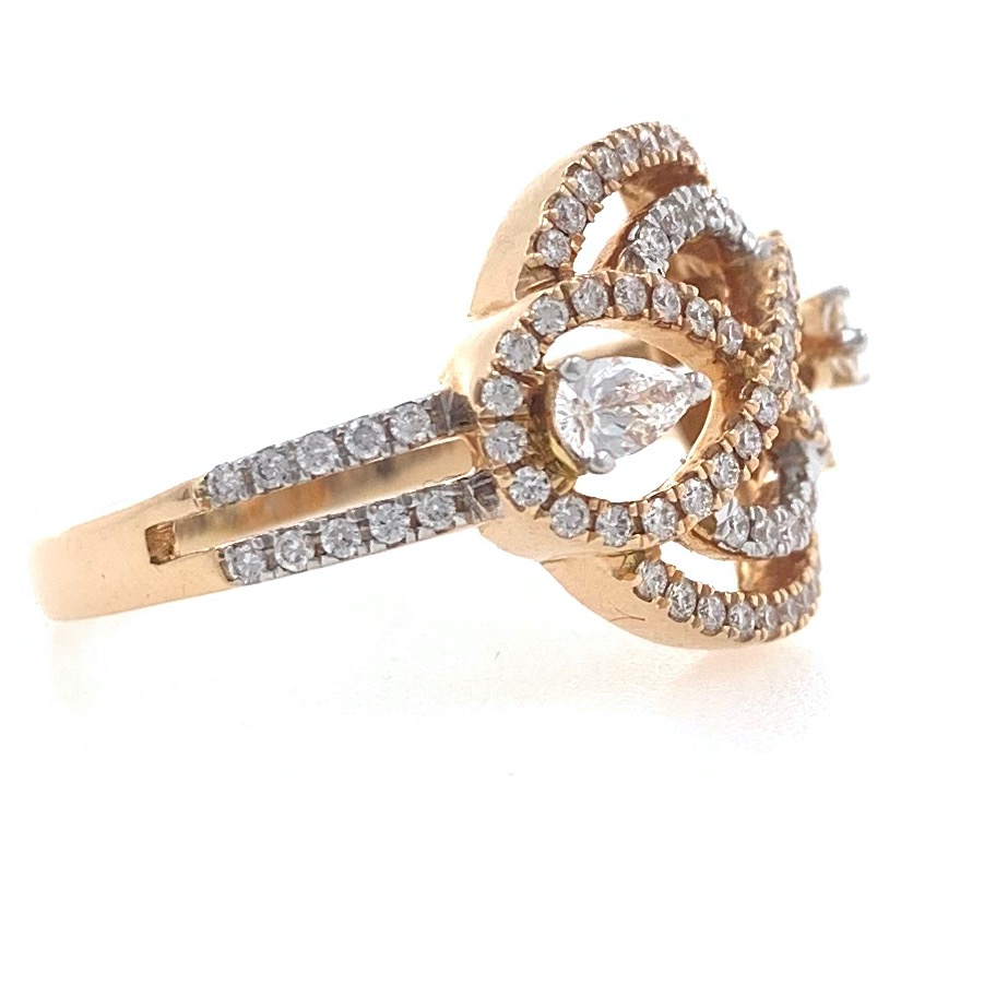 18kt / 750 rose gold micro set diamond ring for ladies 8lr235 - Image 2