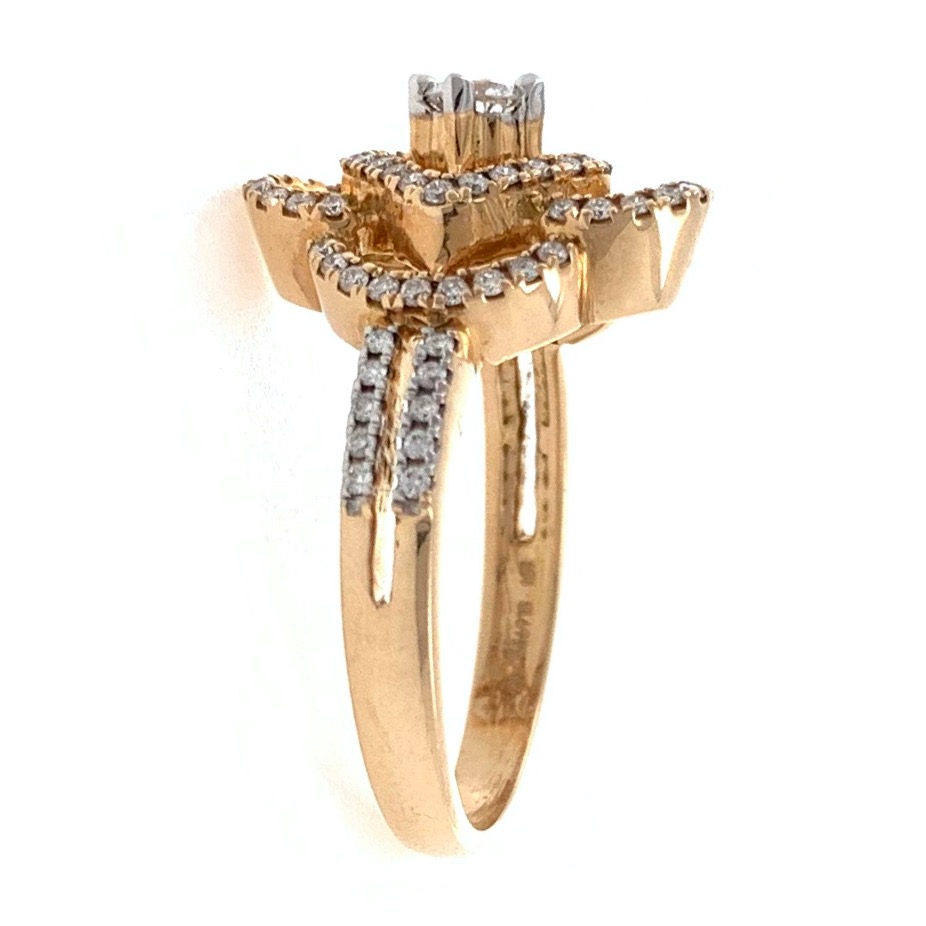 18kt / 750 rose gold micro set diamond ladies ring 8lr230 - Image 4