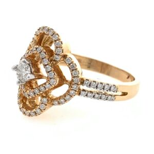 18kt / 750 rose gold micro set diamond ladies ring 8lr230