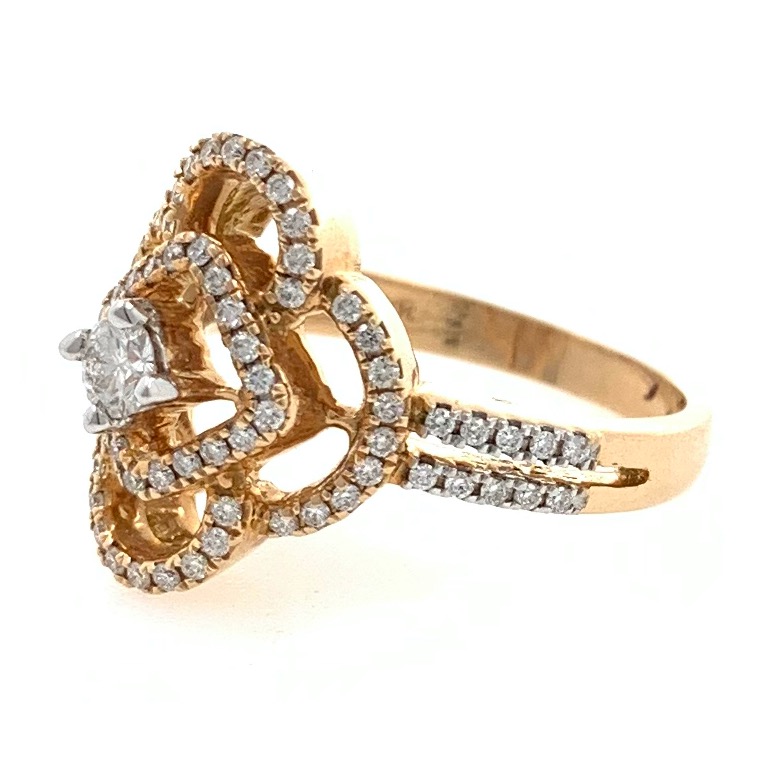 18kt / 750 rose gold micro set diamond ladies ring 8lr230 - Image 3