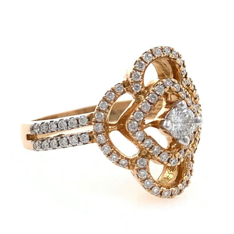 18kt / 750 rose gold micro set diamond ladies ring 8lr230 - Image 2