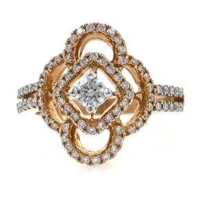 18kt / 750 rose gold micro set diamond ladies ring 8lr230