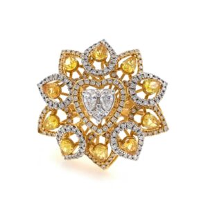 18kt / 750 yellow gold cocktail diamond ring for ladies 8lr228