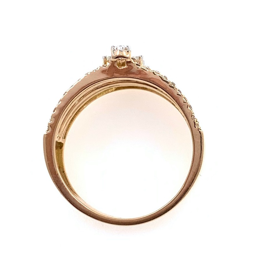 18kt / 750 rose gold floral diamond ladies ring 8lr189 - Image 5