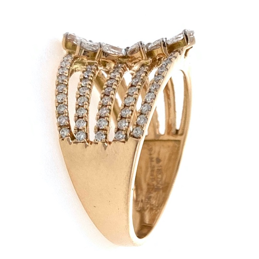 18kt / 750 rose gold floral diamond ladies ring 8lr189 - Image 4