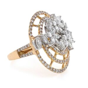 18kt / 750 floral design cocktail diamond ladies ring 8lr188