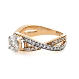 18kt / 750 rose gold engagement solitaire look diamond ladies ring 8lr183