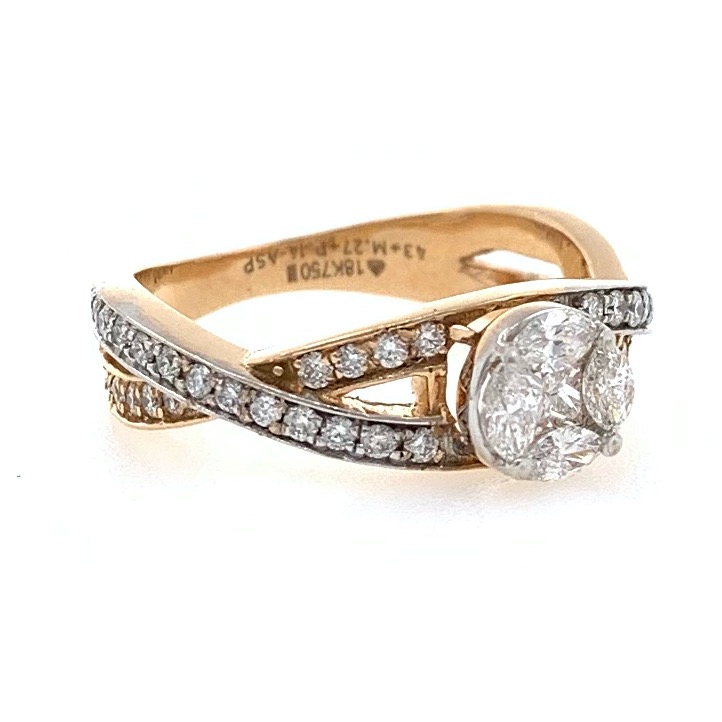 18kt / 750 rose gold engagement solitaire look diamond ladies ring 8lr183 - Image 2