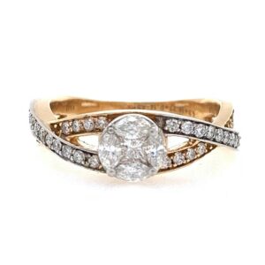 18kt / 750 rose gold engagement solitaire look diamond ladies ring 8lr183
