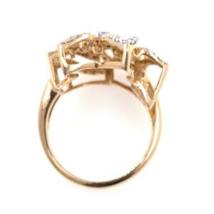 18kt / 750 rose gold micro set party diamond ring 8lr181