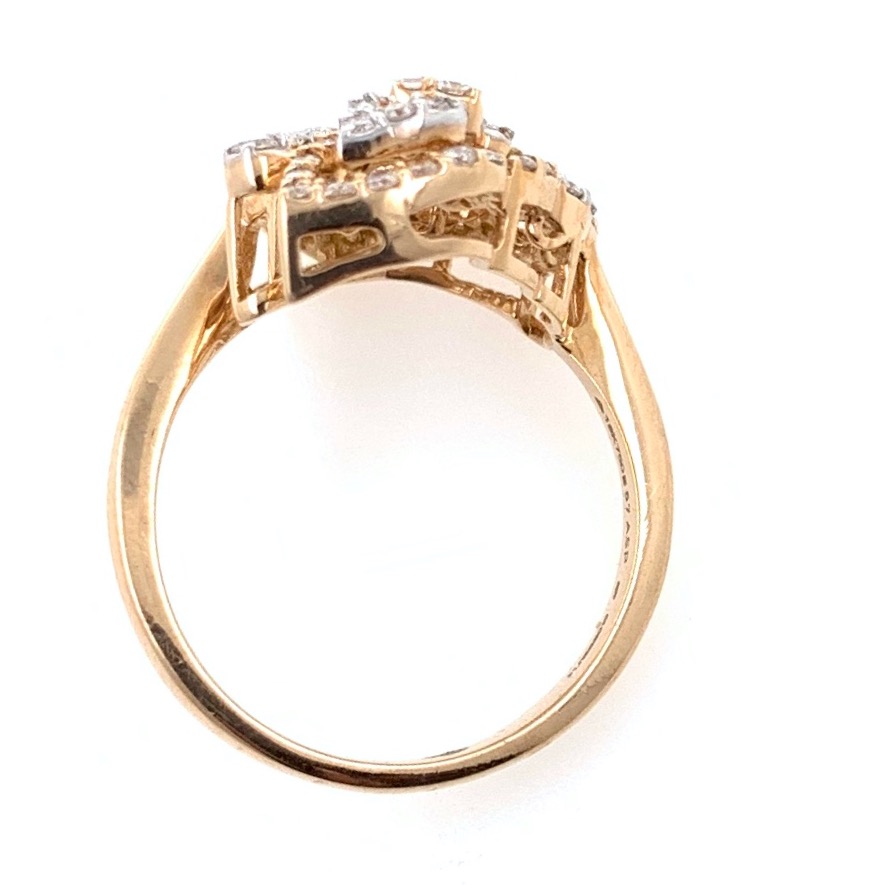 18kt / 750 rose gold heart & floral design diamond ring 8lr178 - Image 5