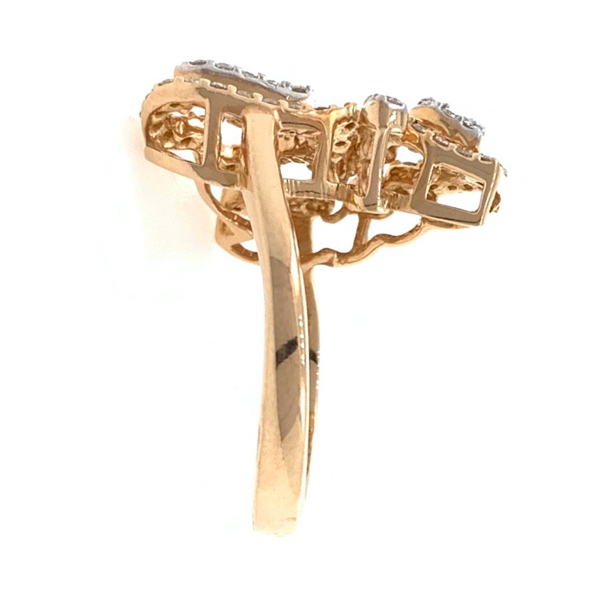 18kt / 750 rose gold heart & floral design diamond ring 8lr178 - Image 4