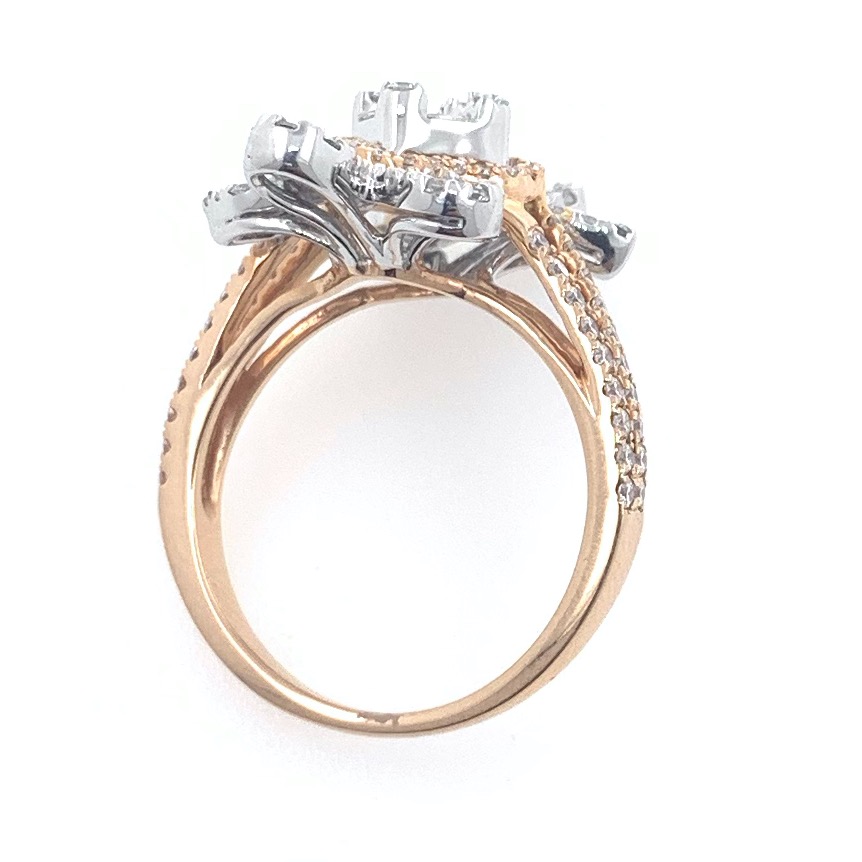 18kt / 750 rose gold evening wear designer diamond ring 8lr163 - Image 5