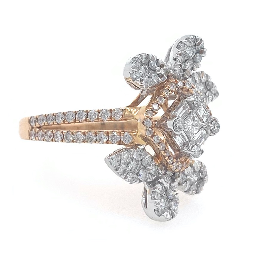 18kt / 750 rose gold evening wear designer diamond ring 8lr163 - Image 2