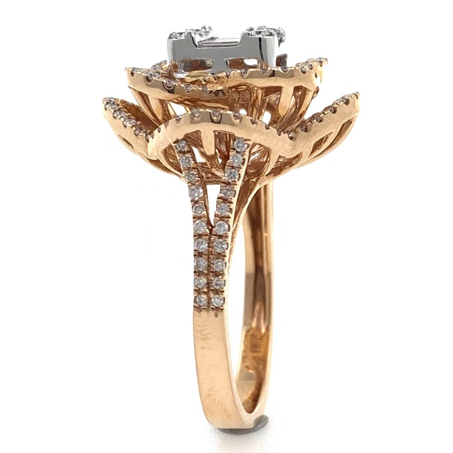 18kt / 750 rose gold anniversary gift diamond ladies ring 8lr153 - Image 4