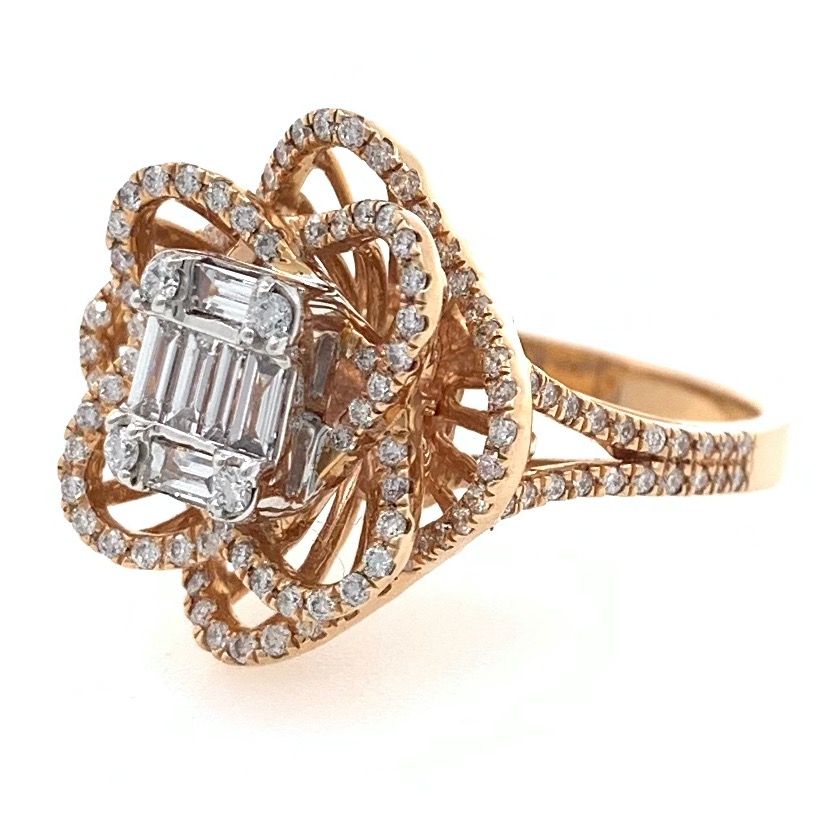 18kt / 750 rose gold anniversary gift diamond ladies ring 8lr153 - Image 3