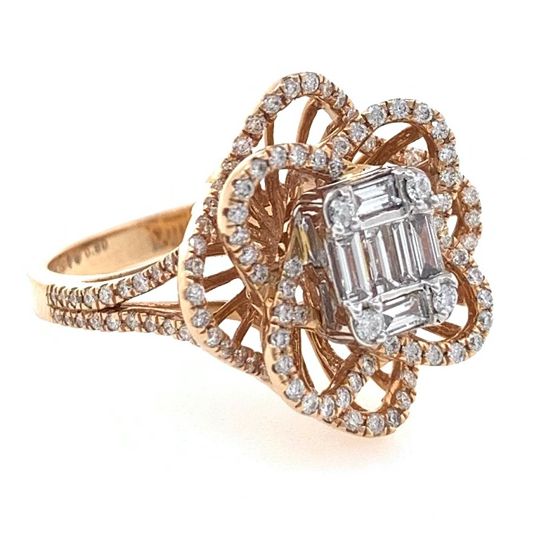 18kt / 750 rose gold anniversary gift diamond ladies ring 8lr153 - Image 2