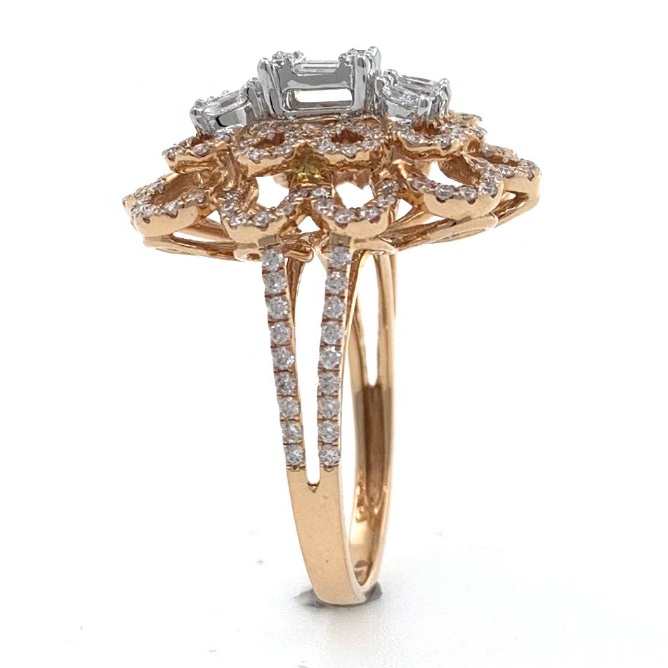 18kt / 750 rose gold cocktail designer micro set diamond ring 8lr117 - Image 4