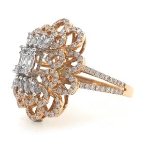 18kt / 750 rose gold cocktail designer micro set diamond ring 8lr117