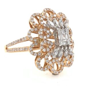 18kt / 750 rose gold cocktail designer micro set diamond ring 8lr117