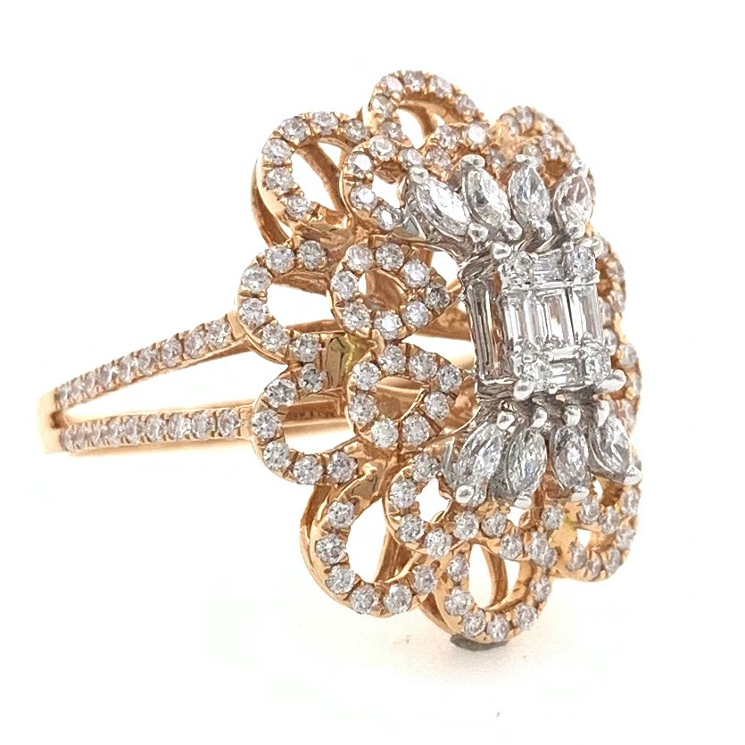 18kt / 750 rose gold cocktail designer micro set diamond ring 8lr117 - Image 2