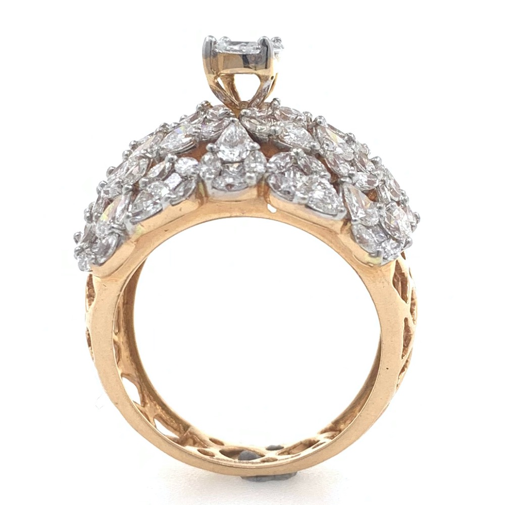 18kt / 750 fancy cocktail solitaire look diamond ring for ladies 8lr60 - Image 5