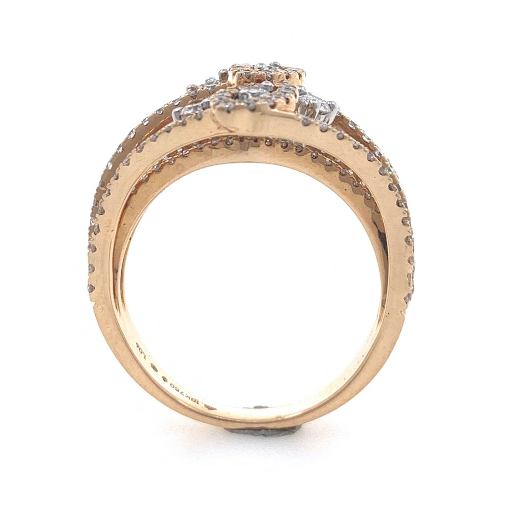 18kt / 750 rose gold evening wear micro set designer diamond ring 8lr50 - Image 5