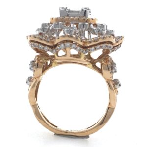 18kt / 750 rose gold designer cocktail party wear diamond ring for ladies 8lr45