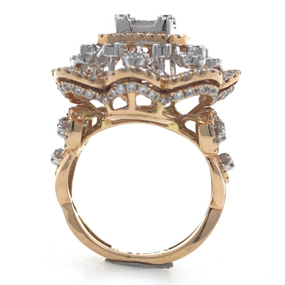18kt / 750 rose gold designer cocktail party wear diamond ring for ladies 8lr45 - Image 5